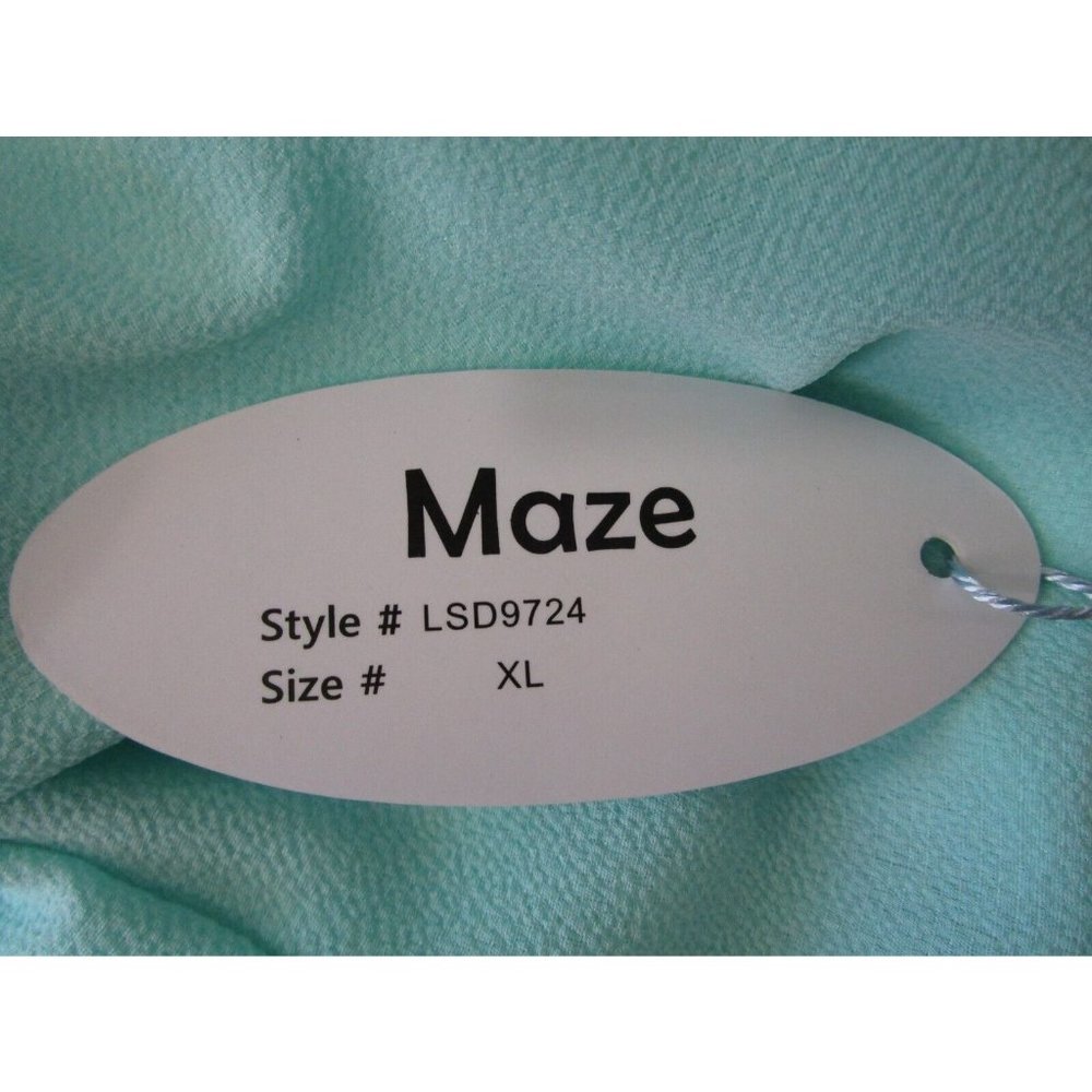 Maze Collection Mint Green XL Dress Side Tail  Partially Lined Poly Crepe NWT - Picture 9 of 12